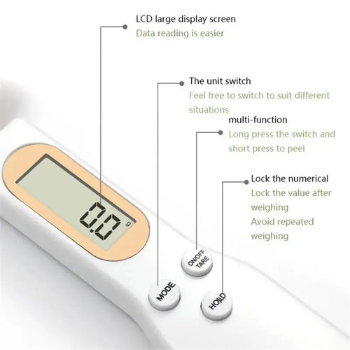 Elevate Your Cooking with the 1 LCD Digital Adjustable Weighing Spoon - Precision Measuring for Every Ingredient!